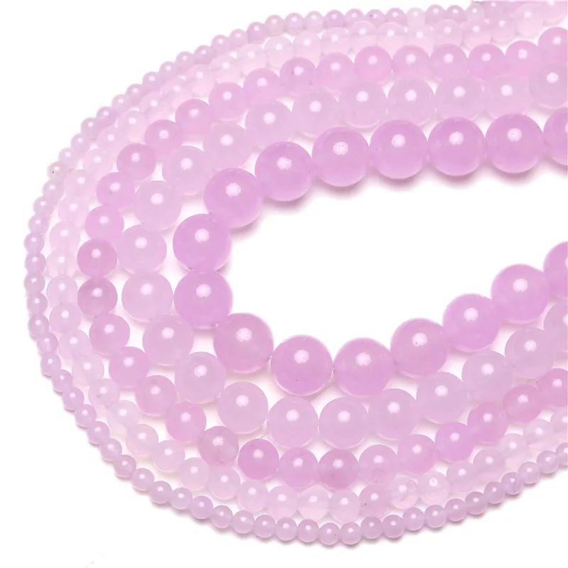 

Violet Chalcedony Natural Stone Round Beads For DIY Bracelet Accessories Jewelry Making 4/6/8/10/12 mm Jades Beads