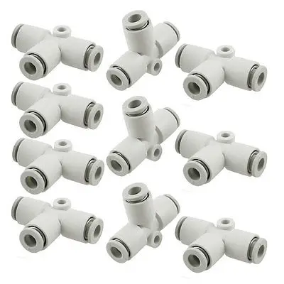 

10 Pcs 6mm to 6mm Tube Tee Pneumatic Push in Quick Connector Jointer