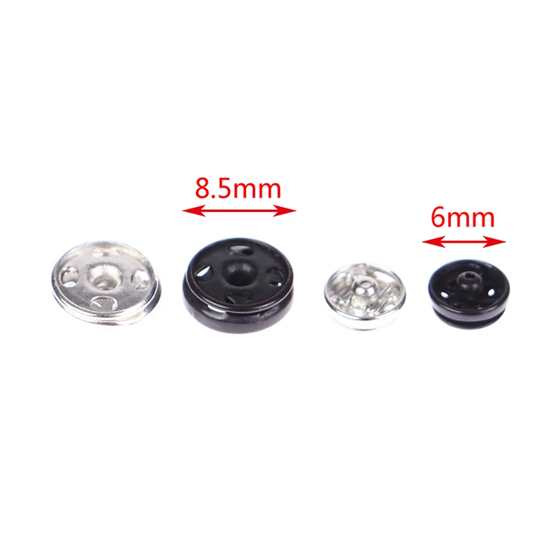 24Pcs Mini Buttons Buckles for DIY Doll Clothes 6mm Metal Buckle Invisible Snap#