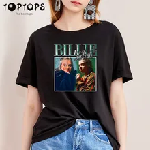 Для женщин Billie Eilish хлопковая футболка унисекс скейтборд Рождественская Футболка женская одежда для девочек уличная рубашка