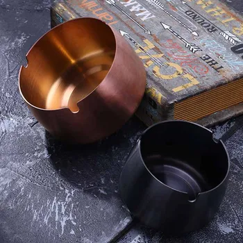 

Stainless Steel Ashtray for Garden Terrace Balcony 4Colors Household 1Pcs Round Shape Cigar Ash Tray Cigarette Accessories