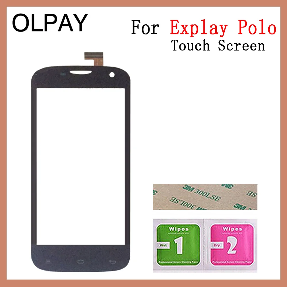 OLPAY 4.5'' New Mobile Phone TouchScreen For Explay Polo Touch Screen Digitizer Glass Lens Free Adhesive+Wipes - Цвет: Black No Tools