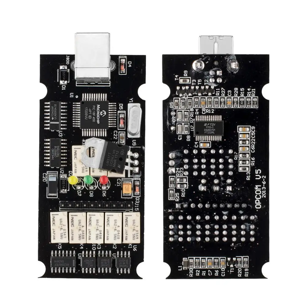10 шт. OPCOM для Opel V1.65/V1.7/V1.78/V1.99 с PIC18F458 FTDI op-com OBD2 диагностический инструмент OP COM CAN BUS интерфейс obd сканер