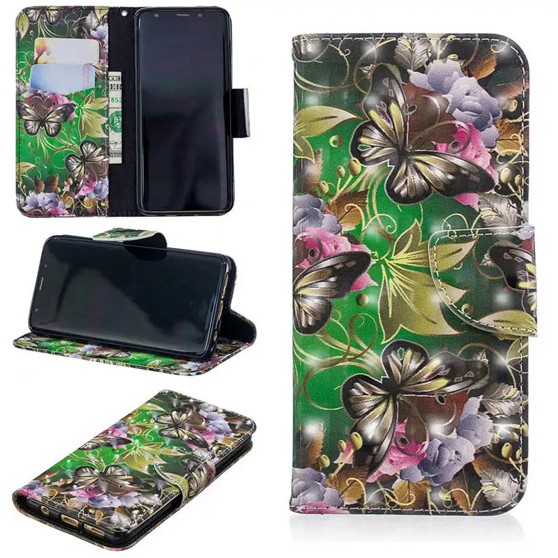 3D чехол для телефона samsung Galaxy Note 10 S10 S9 S8 Plus S10E чехол для samsung S8 S9 S10 Plus Чехол-книжка кожаный кошелек - Цвет: 4