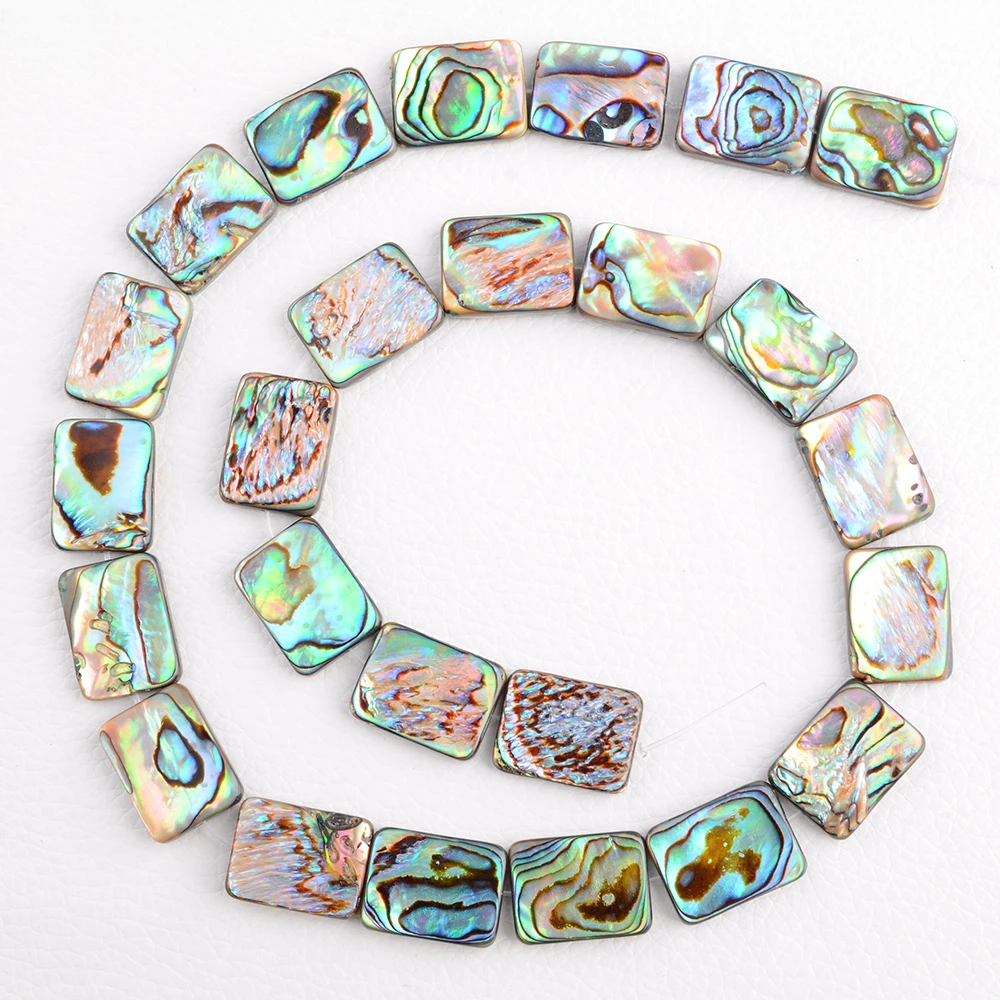 

2 Strands High Quality Rectangle Abalone Shell Beads for Jewelry Making Strand 15" for Bracelet Necklace Making