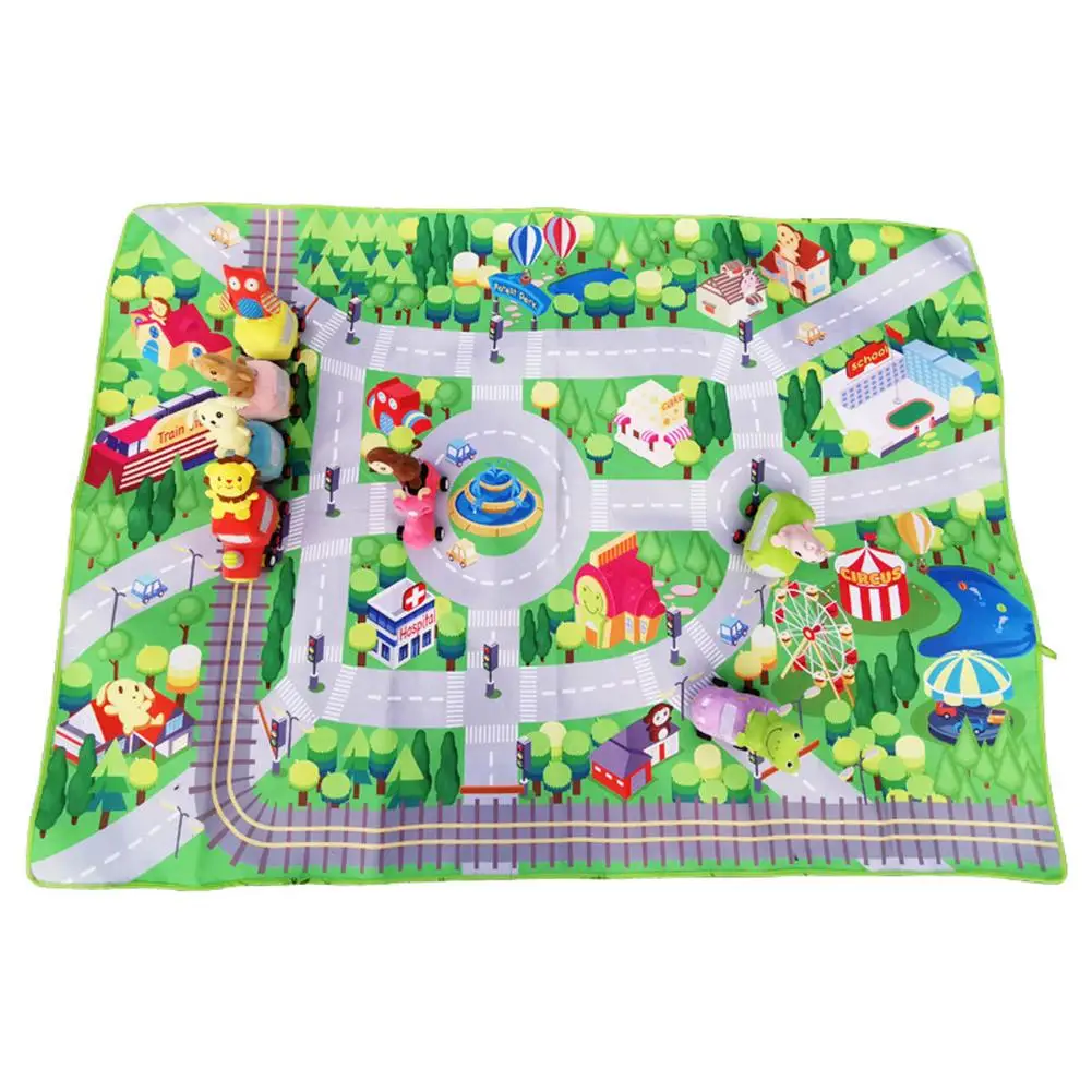 

Baby Play Mat Plush Bell Monkey Dog Train Pretend Play Toys Outdoor Home Educational Game Pad Doll Kid Toys
