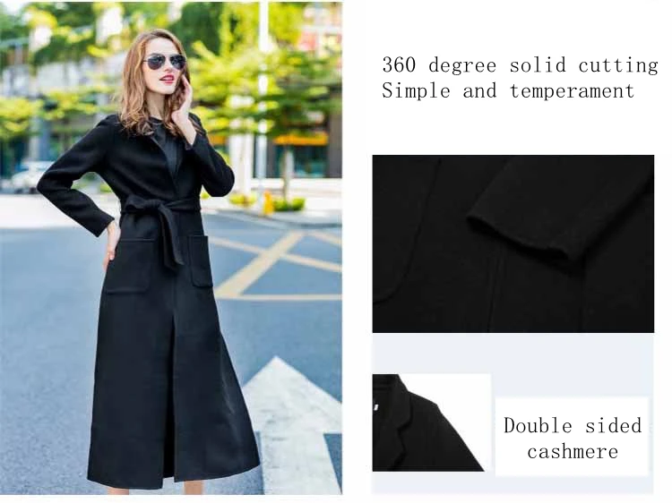 Winter Woolen New style Female Overcoat wool Oversized Cashmere Jacket Women Tide Ladies Slim Black Outerwear Long Medium Coat