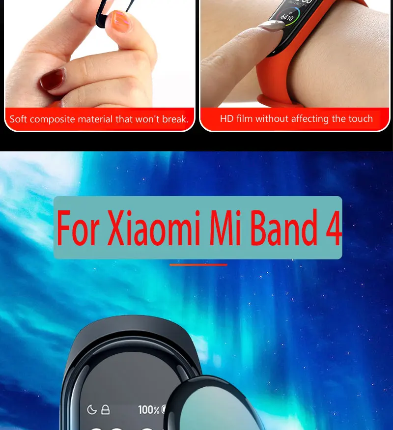 Protective Film For XiaoMi Band 4 NFC Wristband Screen Film Mi Band 4 strap Explosion-proof/scratch prevention screen protector