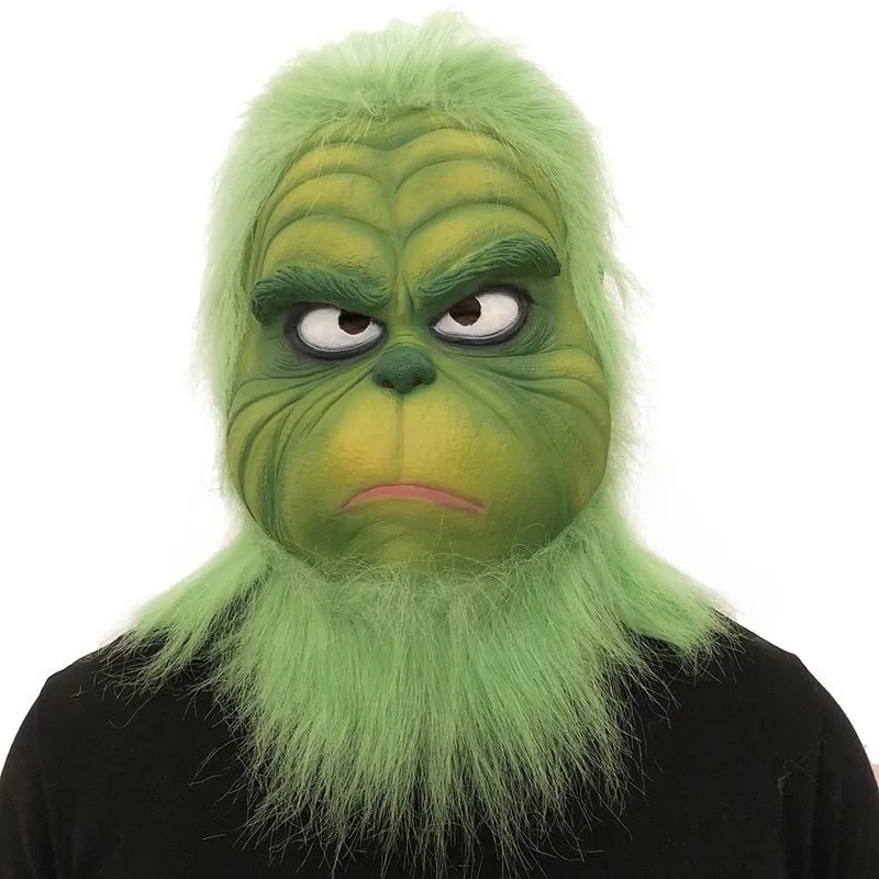 Смешной Grinch палантин Рождественская маска для вечеринки Косплей шляпа рождество