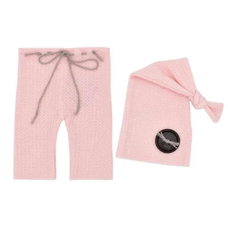 best Baby Souvenirs Newborn Baby Clothes Photography Pants Long Tail Cap Two-piece Baby Knitted Pants Wooden Buckle Knotted Hat Photography Set Colorful ink stickers for kids