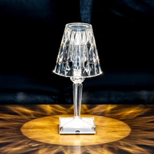 

New LED Diamond Crystal Projection Desk Lamp USB Charging Touch Sensor Romantic Night Lamp Restaurant Decoration Table Lighting