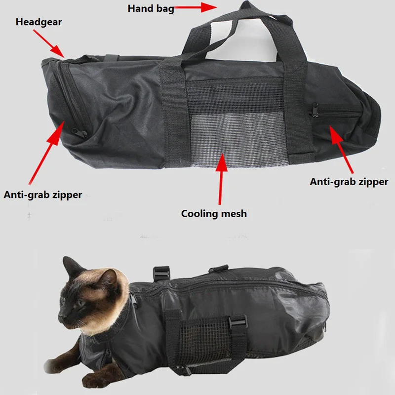 Adjustable Mesh Cat Grooming Bath Bag Cats Washing Bags For Pet Bathing Nail Trimming Injecting Anti Scratch Bite Restraint2 Adjustable Mesh Cat Grooming Bath Bag Cats Washing Bags For Pet Bathing Nail Trimming Injecting Anti Scratch Bite Restraint2