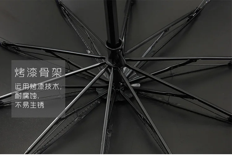 Umbrella Men And Women Extra-large 10 Bone Double Vinyl Umbrella Manual-Reverse Umbrella 4-Section Rough Umbrella Rib