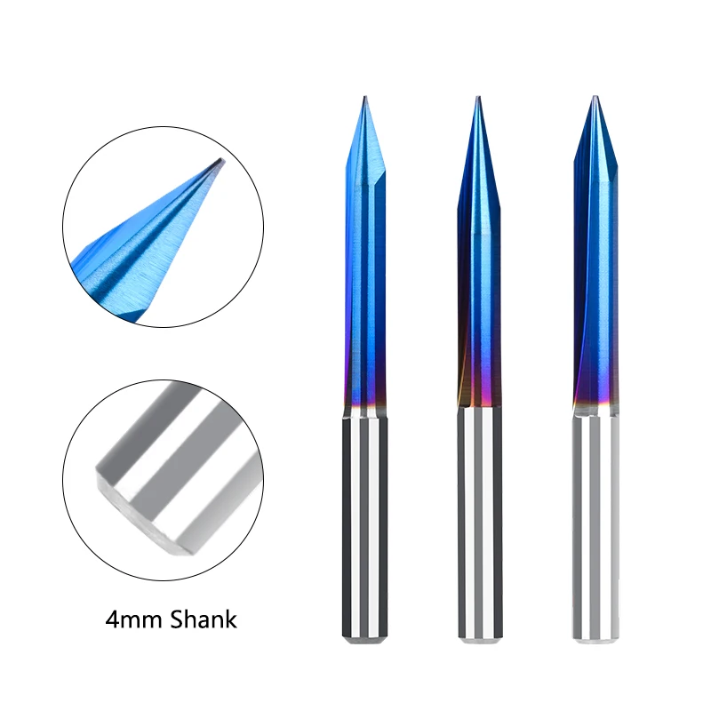 Milling Cutter 15/20/25/30 Degree Cnc Carving Bit 6mm Shank V Shape Milling Cutter Cnc Router Bit 2 Flute Milling Cutter for Wood Engraving Bit (Size : 20Dx0. 6mm