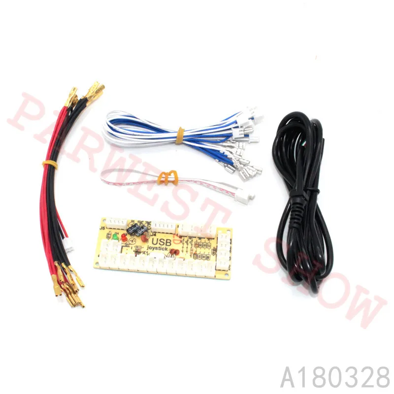 DIY Запчасти для игровых автоматов Нулевая задержка аркадная DIY Kit USB энкодер+ Sanwn джойстик с хрустальным шаром+ освещенные кнопки+ светодиодный кабель
