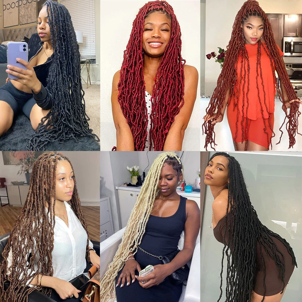 18/24 Inch Nu Faux Locs Crochet Hair Curly Wavy African Goddess Braids Hair  for Black Women Lady Girls 21 Stands/Pack
