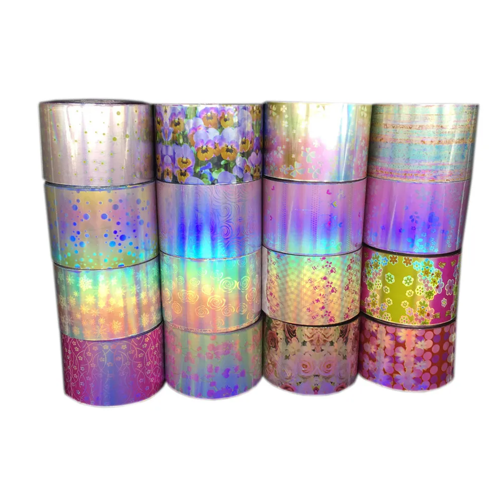 

16 Rolls Nail Foils Mixed Flower DIY Laser Nail Tips Water Decals Transfer Stickers Nail Art Decoration Accessories 120m * 4cm