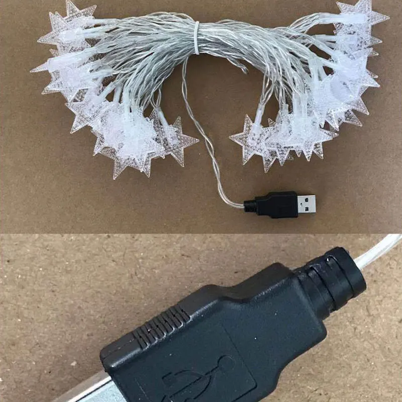 Водонепроницаемая светодиодная гирлянда с 40 звездами 6 м USB|Кулоны и подвески| |