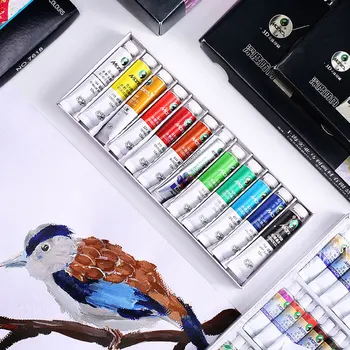 

12/18/24/36 color gouache pigment set 12ml/pcs mineral oil paint for students painting graffiti artist oil painting special set