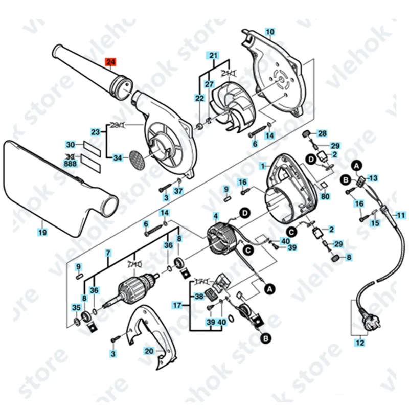 Насадка для BOSCH GBL550 1609203401 ручной вентилятор аксессуары для электроинструмента Запчасти для электроинструментов