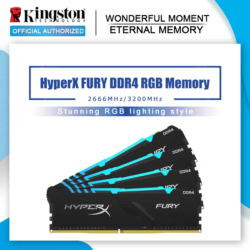 Kingston-memória Hyperx Fury Ddr4 Rgb 2666mhz 3200mhz Ddr4 Cl15 1.2v Dimm 8gb 16gb Desktop - Imagem 3