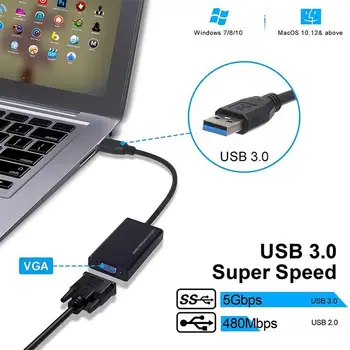 

2020 USB to VGA Adapter 1080P HD USB 3.0 to VGA Converter Video Audio Multi Monitor Projector HDTV Adapter For PC Laptop