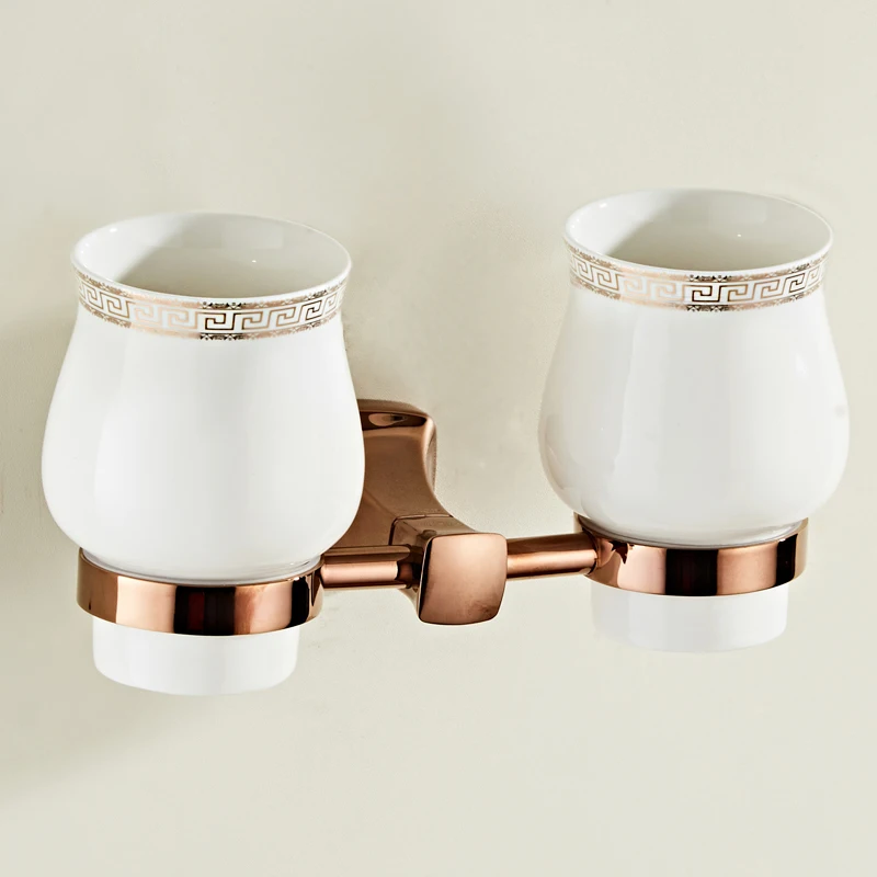 Tooth Brush Holder Набор аксессуаров для ванной, 304, нержавеющая сталь, розовое золото, вешалка для полотенец, угловая полка, держатель для бумаги, держатель для туалетной щетки, крючок для халата, гвоздь - Цвет: Tooth Brush Holder