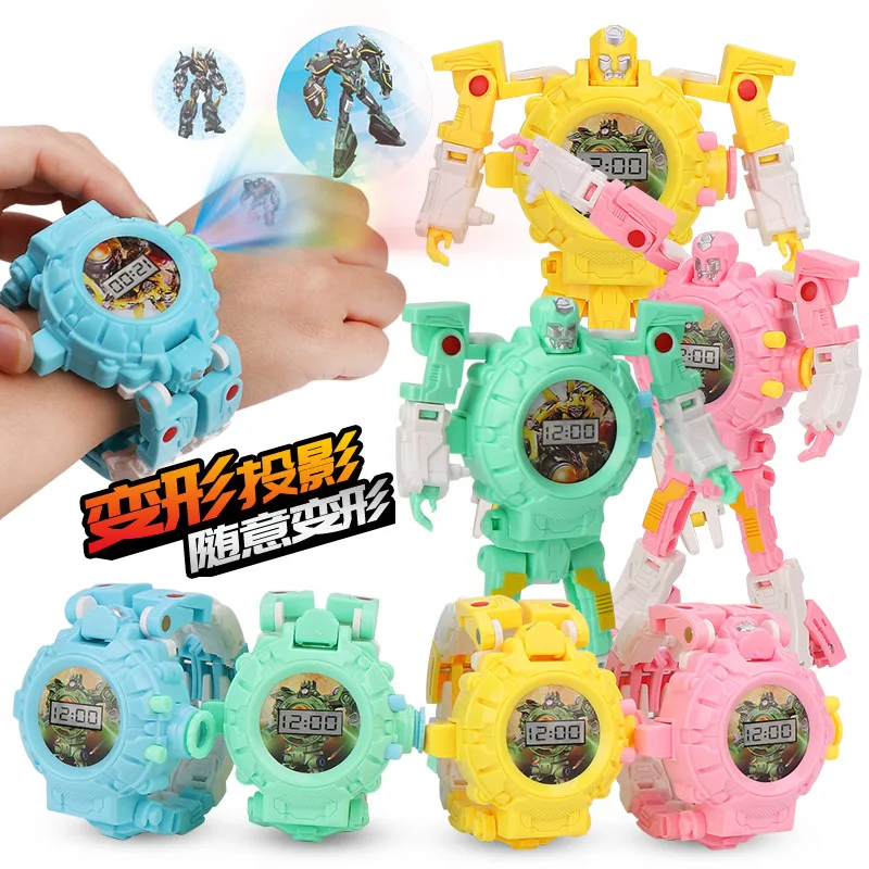Wechat Business Transformation Watch Band 23 Jingang Robot Image Projection Shining Multi-functional Electronic Watch Toy
