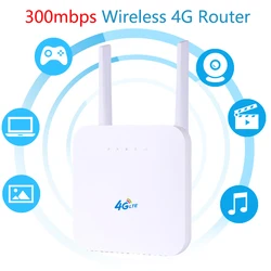 Point d'accès Mobile wi fi 3G/4G/LTE, 300mbps, débloqué, avec emplacement pour carte SIM, Port Lan, routeur CPE sans fil, 2 antennes 