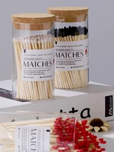  10CM Long Matches Glass Bottle for Aromatherapy Candles Matchstick Container Cigar Ignition Keeper Romantic Gifts Business 