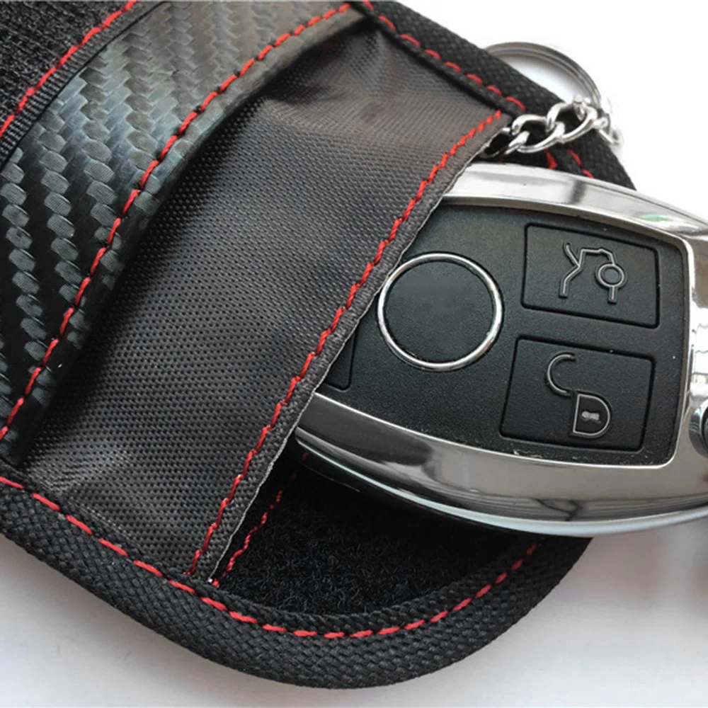 

1 or 2 Pcs Car Signal Jamming Bag Signal Blocker Faraday Cage Auto Key Bag for Man Woman Key Storage Shielding Pouch Wallet Case