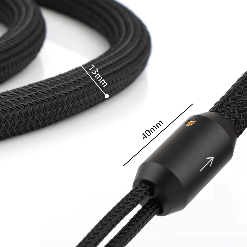 Paar Monosaudio Audiophile Lautsprecherkabel 12AWG mit Bananenstecker/Y-Flachstecker OFC Kupfer Nylon geflochtenes Lautsprecherkabel für Subwoofer – Detail 7