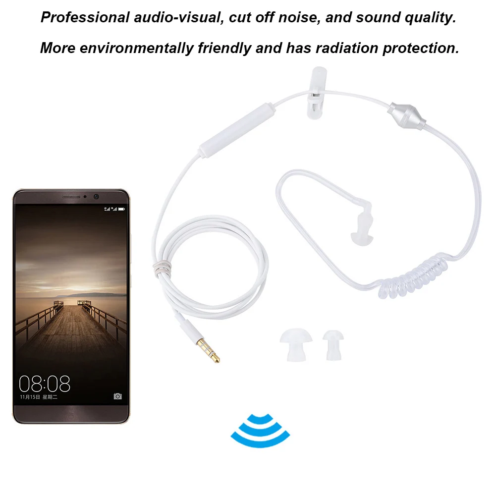 Auriculares Earbud Audifono In-Ear Headsets Air Tube Security Earpiece With Mic For IOS For Android airpiece for android