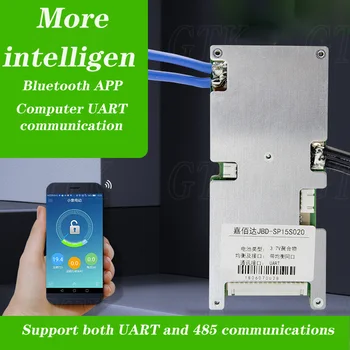 

12S 36V 20A 30A 40A 60A 3.2V lifepo4 smart BMS balance charge display with communication UART/485 android Bluetooth App