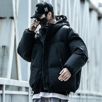 

tide bread served male winter with velvet with thick cotton-padded clos hooded jacket popular down cotton-padded jacket