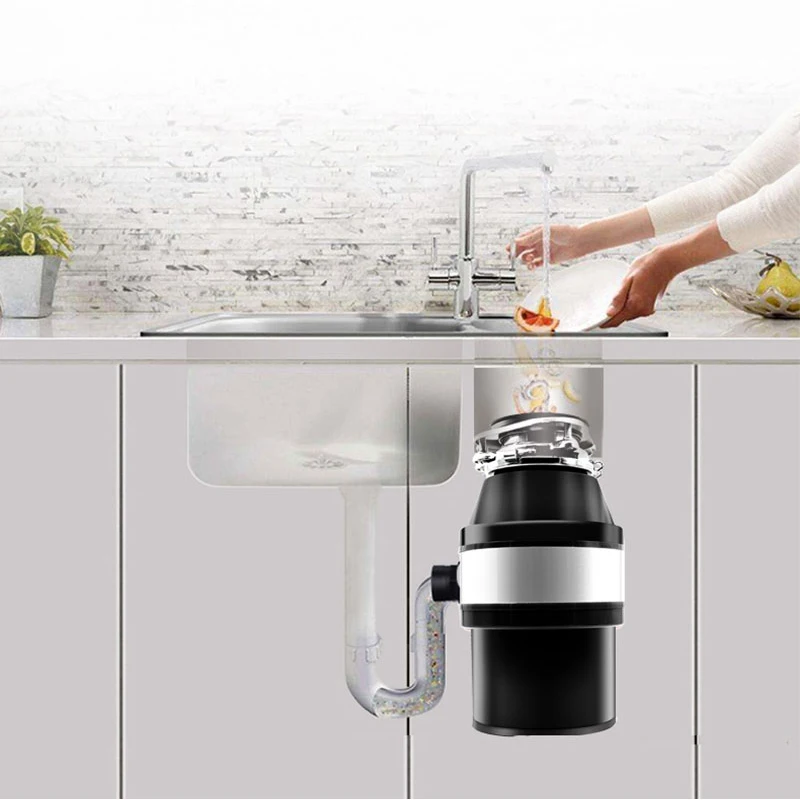 ADALI 380W Food Waste Disposer Air Switch 1400ml Large Capacity garbage disposal Stainless Steel Food Grinder kitchen appliances