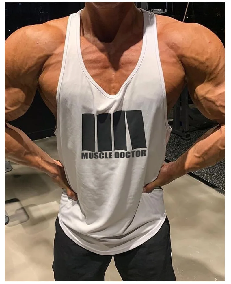 Muscle Dr. Brothers, корейский стиль, свободный, корейский стиль, спортивный жилет, мужской, чистый хлопок, для бега, i-образный жилет, настраиваемый