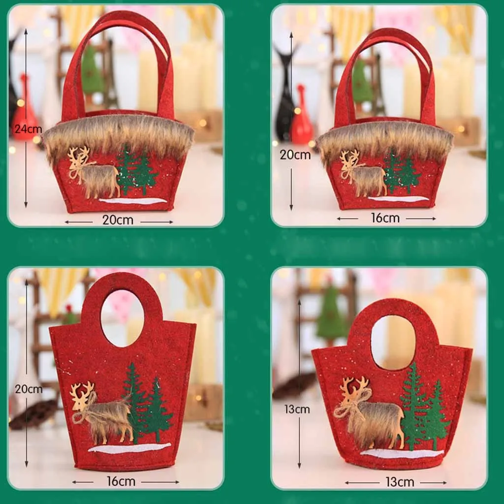 Christmas Hangbag Simple Korean Style Creative Cartoon New Christmas Gift Bag Candy Bag Christmas Decoration Package 30H