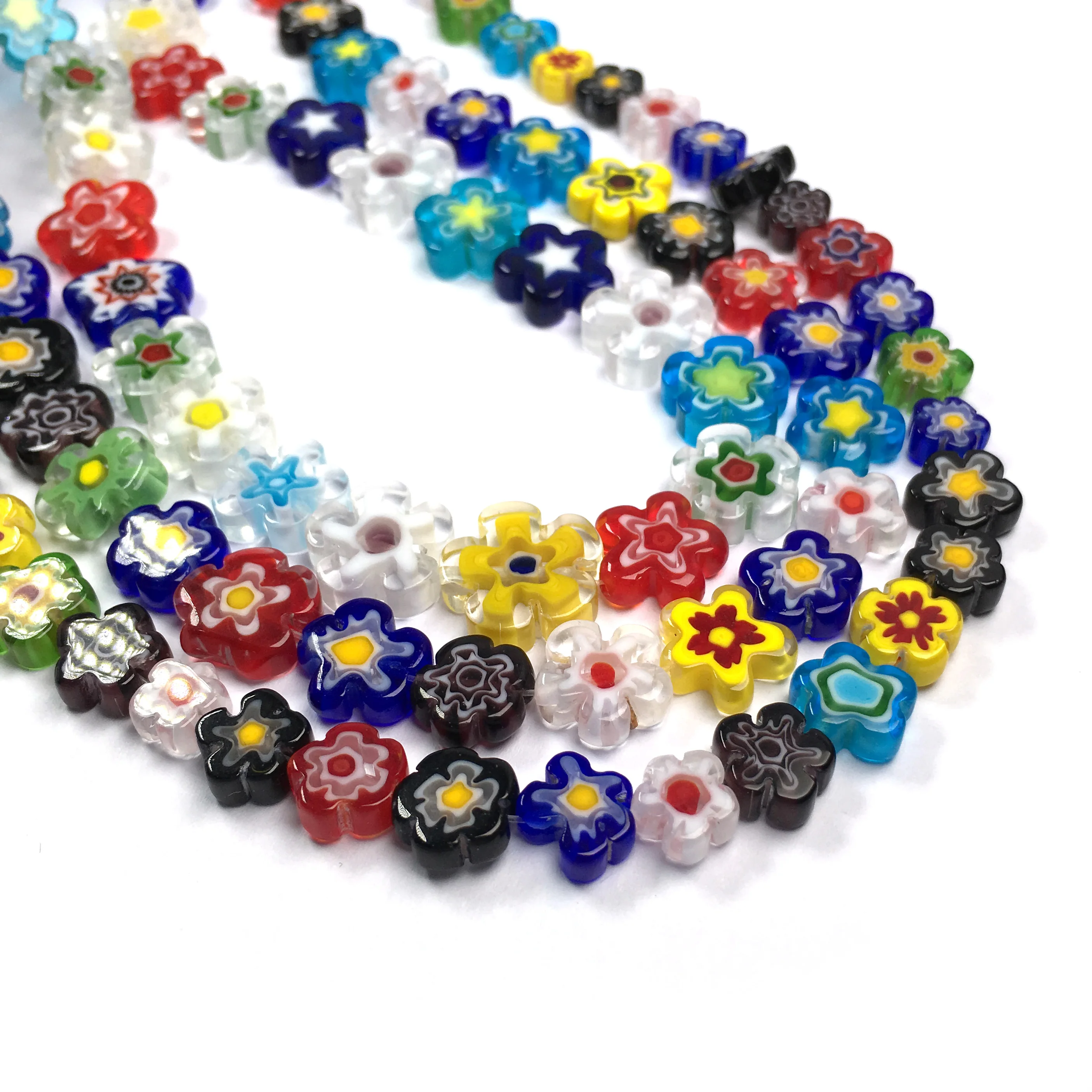 Подвески бусы из стекла и камней Millefiori цветок Форма стеклянные бусины Lampwork для изготовления украшений ожерелья Браслет DIY 9/11/13