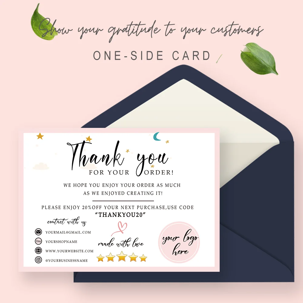 THANK YOU CARDS,Rose Gold Packaging Insert Card Template,Printable Etsy  Shop Promo Code,Editable Business Social Media Cards|Business Cards| -  AliExpress