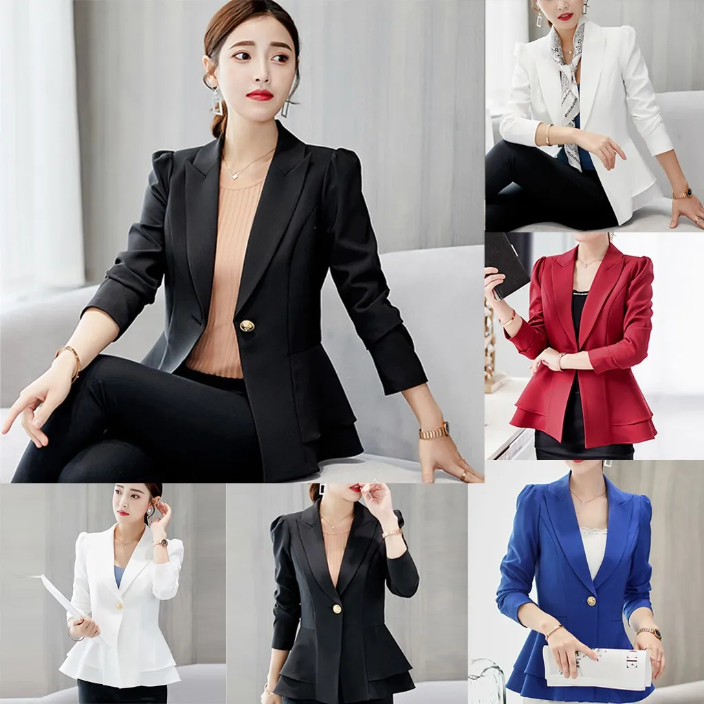 KANCOOLD пальто модное женское деловое пальто на пуговицах с отворотом и длинным рукавом с оборками зубчатые новые женские пальто и куртки 2019JUL29