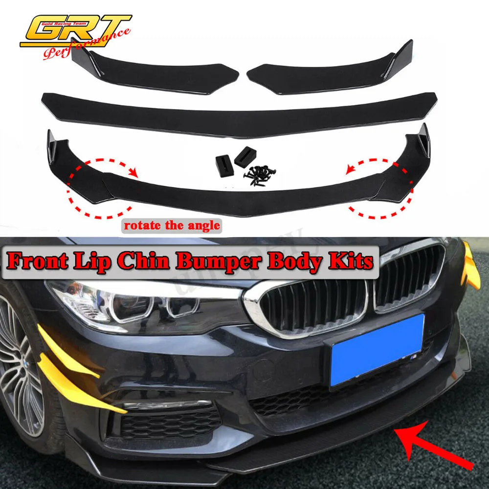 

Front Bumper Lip Chin Body Kit Spoiler Bumper Splitter Diffuser 3 Piece Universal For Subaru Nissan BMW Volvo Honda Mercedes