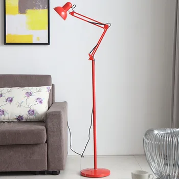 

LED American Long Arm Plug-in Electric Eye Protection Floor Lamp Can Extend The adjustable Lighting Lamp Iron Floor Lamp