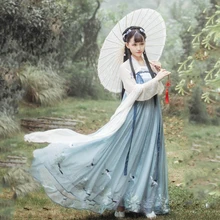Сказочный костюм ханьфу, Древний китайский костюм династии Тан, народное платье для женщин, праздничная одежда принцессы, танцевальный костюм