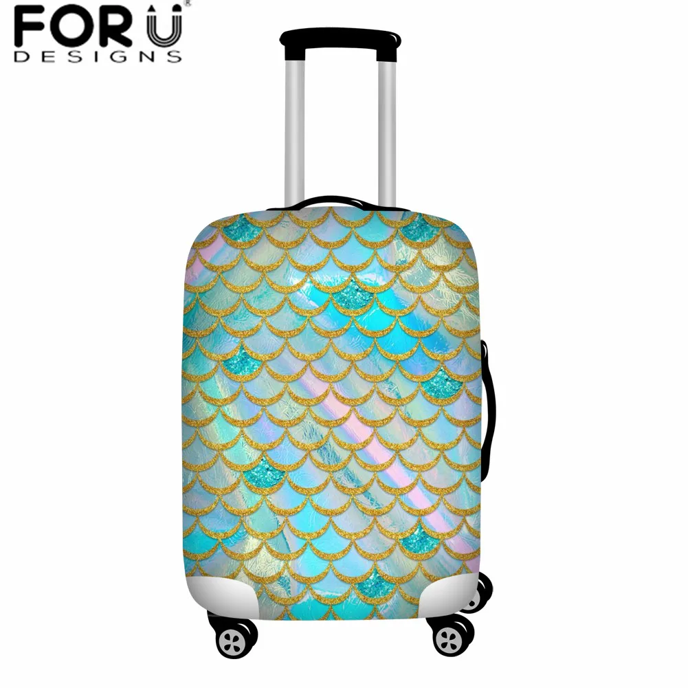FORUDESIGNS/Детские аксессуары для путешествий, эластичный Чехол для багажа с рисунком русалки, Kawaii Suicase, пылезащитный чехол для 18-32 дюймов - Цвет: YY1655M