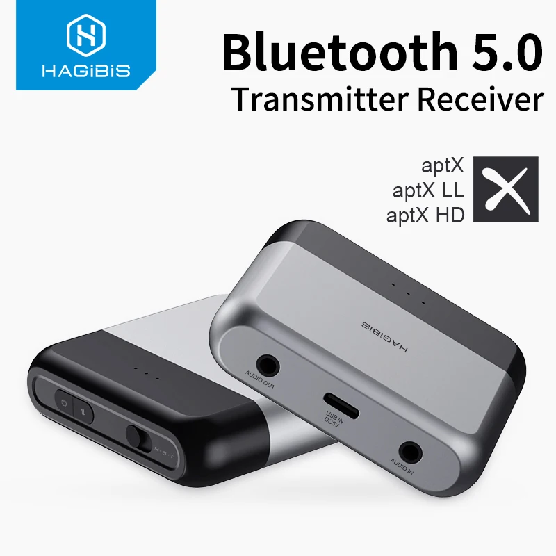 

Hagibis Bluetooth 5.0 Transmitter Receiver AptX LL HD for TV Headphone Optical 3.5mm AUX Audio Adapter for PS4 Nintendo Switch