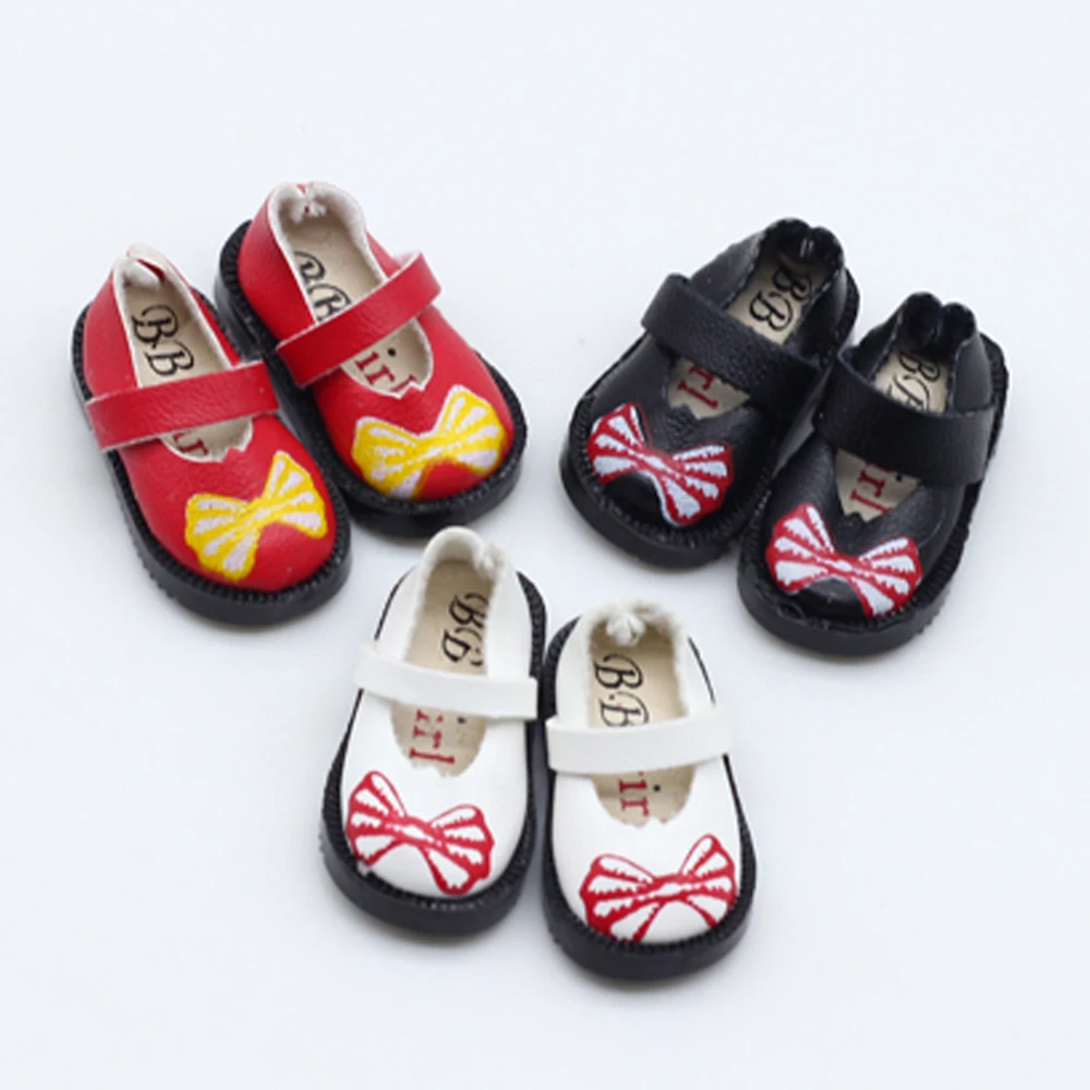 1 пара обуви из ПУ и ткани с бантом для кукол BJD blyth 1/6 1/8 Размер 3 2 см|for bjd|shoes for blytheshoes