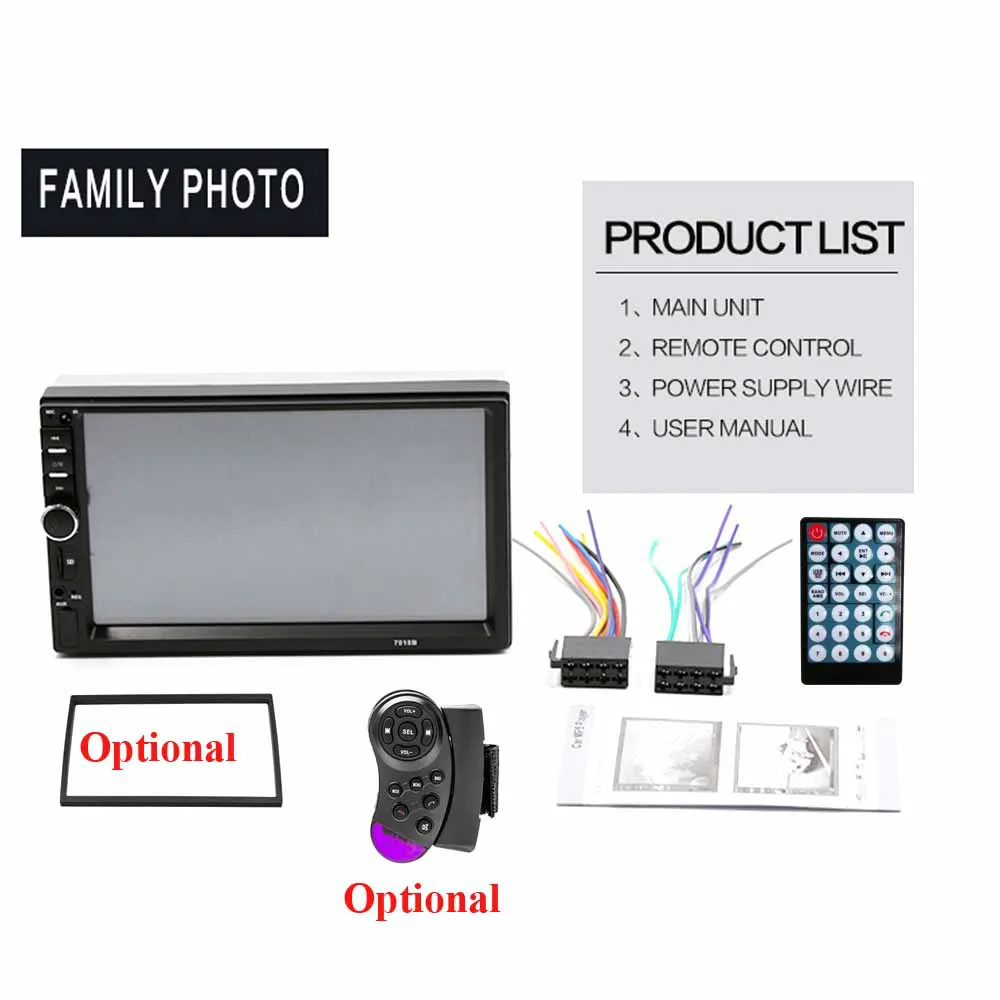 Автомагнитола Hikity 7 &quotHD 2 din MP5 сенсорный экран Bluetooth мультимедийный плеер камера