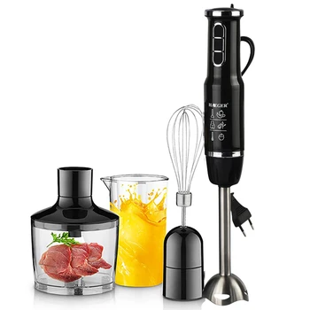 

4-in-1 Stainless Steel 750-1500W Immersion Hand Stick Blender Mixer Vegetable Meat Grinder 500mlChopper Whisk 800ml Smoothie Cup