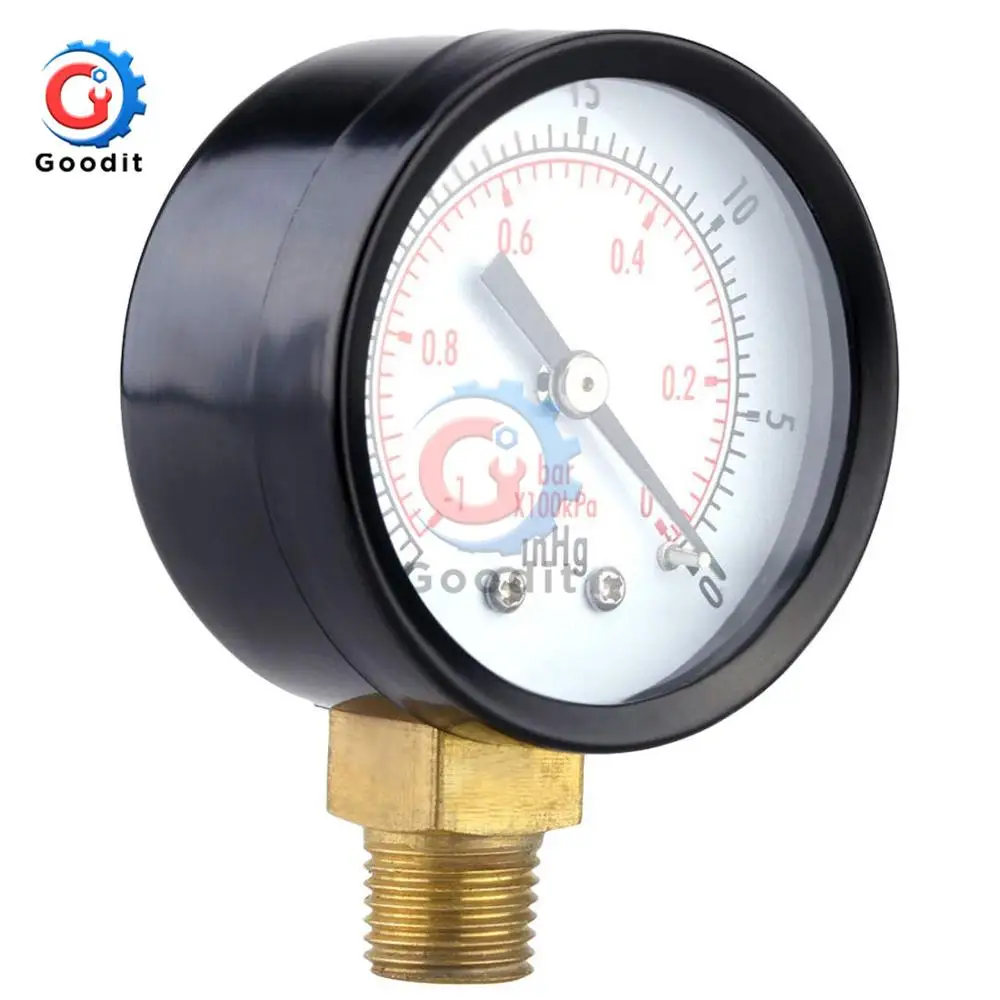 Портативный двойной шкальный манометр 1/" 1/8" NPT-30HG/0 PS вакуумный манометр циферблат дисплей манометр